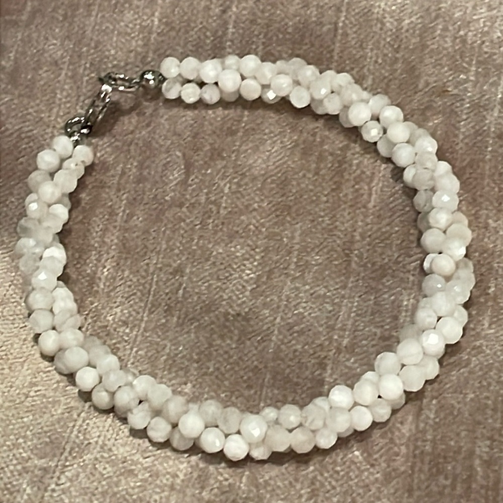 Rainbow Moonstone Bracelet 925 Sterling Silver